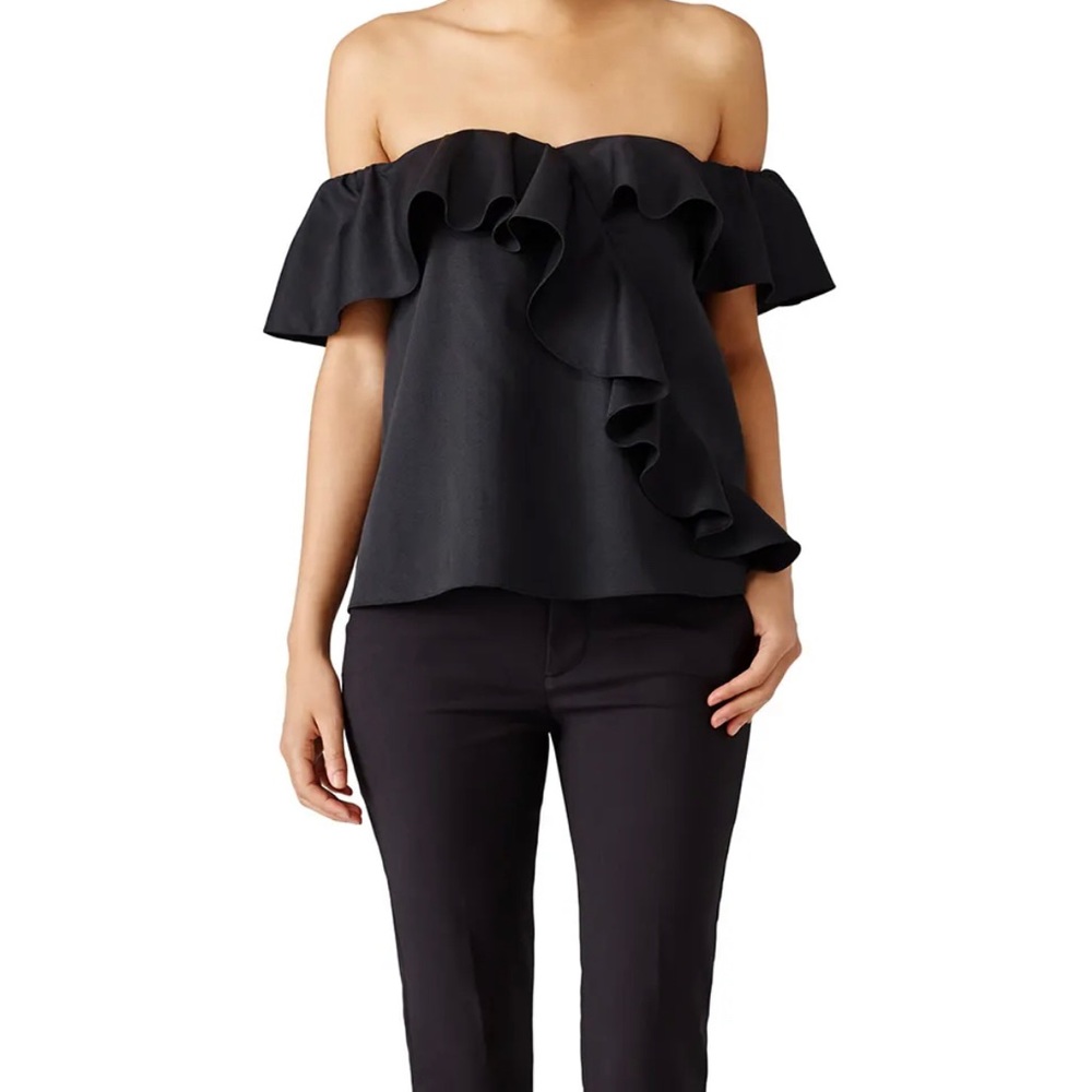 Sachin & Babi Black Winnie Off The Shoulder Ruffle Top - Size 2